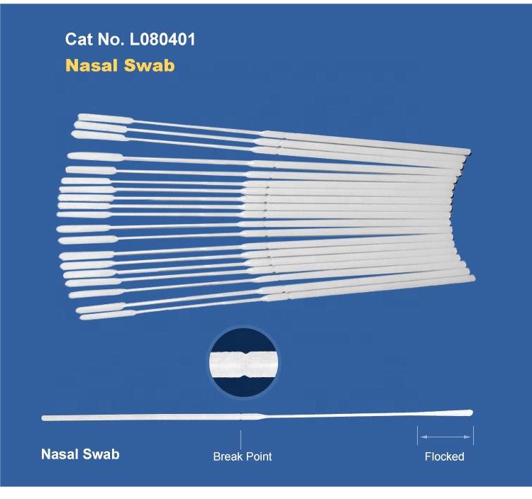 virus testing sterile medical nasopharyngeal rayon collection nasal sampling swabs
